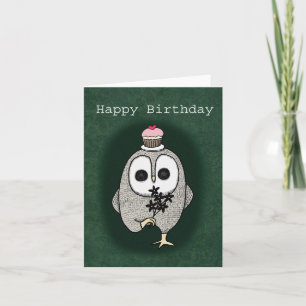 Creepy Niedlich Goth Owl Seltsames Happy Birthday Karte
