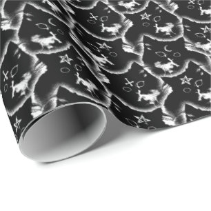 Creepy niedlich gothic kitten satanic witchcraft geschenkpapier