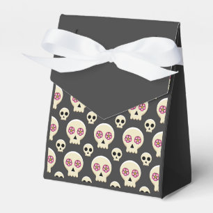 Creepy Niedlich Kawaii Goth Skull mit Blume Muster Geschenkschachtel
