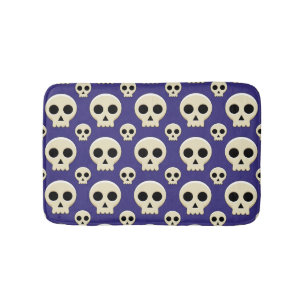 Creepy Niedlich Kawaii Goth Skull Pattern Badematte