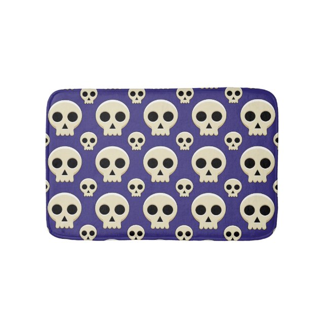 Creepy Niedlich Kawaii Goth Skull Pattern Badematte (Vorderseite)