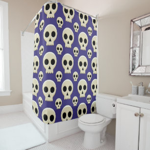 Creepy Niedlich Kawaii Goth Skull Pattern Duschvorhang