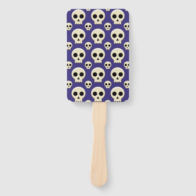 Creepy Niedlich Kawaii Goth Skull Pattern Fächer (Vorderseite)