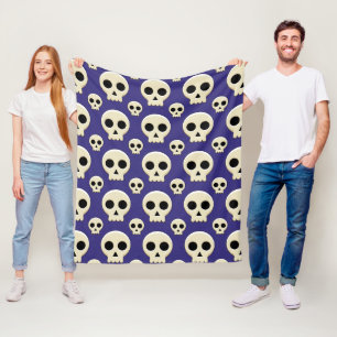 Creepy Niedlich Kawaii Goth Skull Pattern Fleecedecke