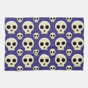 Creepy Niedlich Kawaii Goth Skull Pattern Geschirrtuch