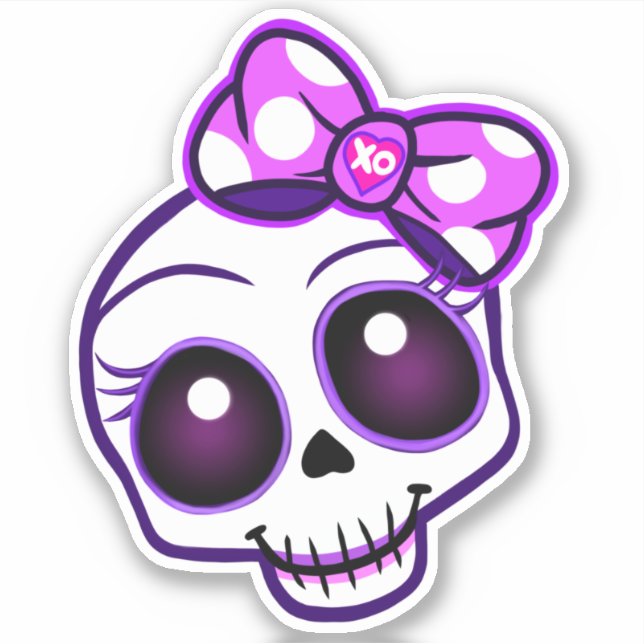 Creepy Niedlich Kawaii Skull Autoaufkleber Aufkleber (Vorderseite)
