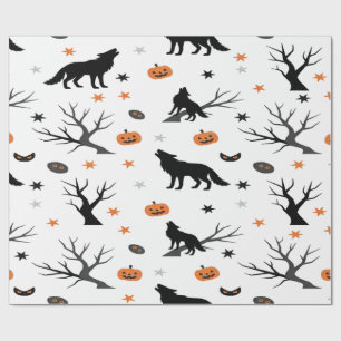 Creepy Niedlich Wolf Pack Halloween Geschenkpapier