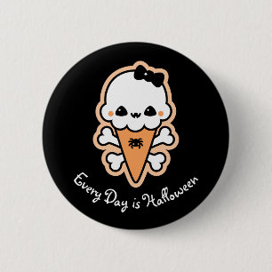 Creepy niedlicher Eiscreme-Kegel Button