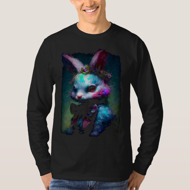 Creepy Nightmare Bunny Rabbit Silently Judges You T-Shirt (Vorderseite)