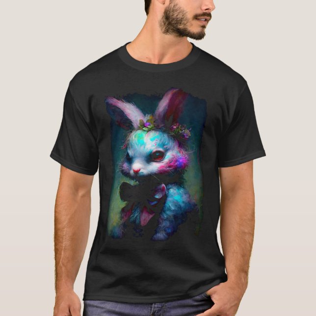 Creepy Nightmare Bunny Rabbit Silently Judges You T-Shirt (Vorderseite)