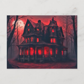 Creepy Old Mansion - Happy Halloween Postkarte