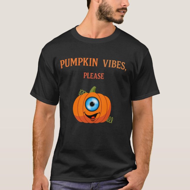 Creepy One-Mit Augen Pumpkin Halloween T-Shirt (Vorderseite)