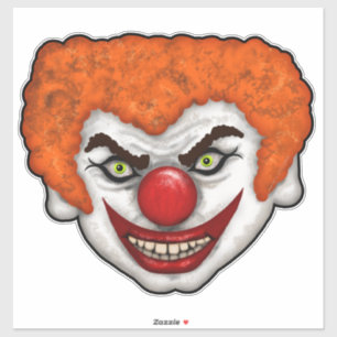 Creepy Orange Hair Clown Face Cheries Art 2020 Aufkleber