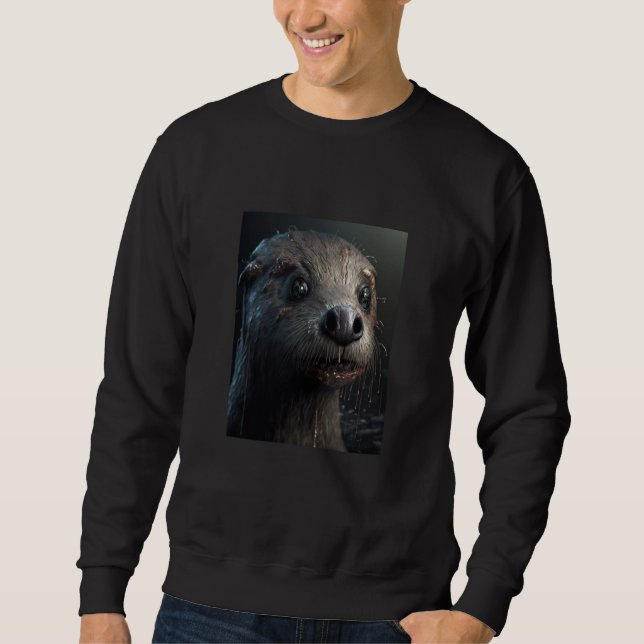 Creepy Otter Creature Spooky Zombie Otter  2 Sweatshirt (Vorderseite)