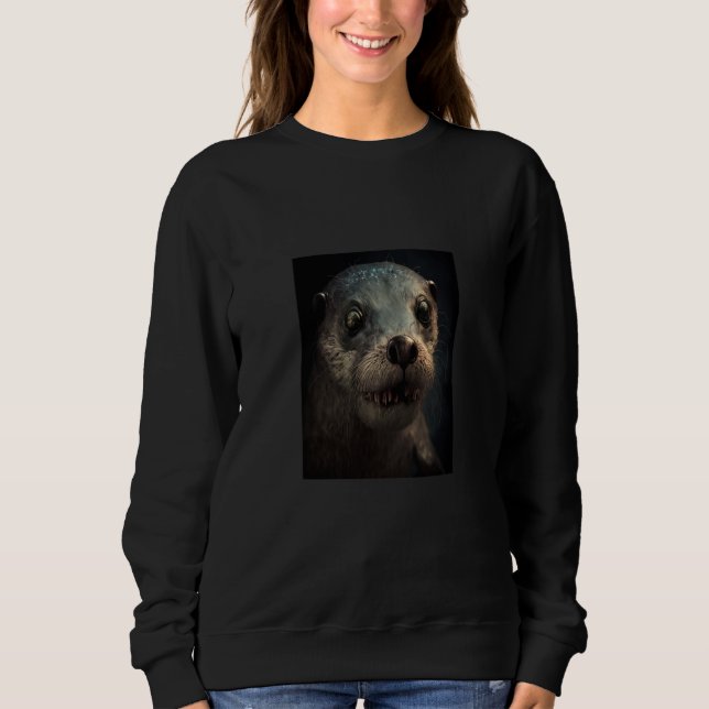 Creepy Otter Creature Spooky Zombie Otter  3 Sweatshirt (Vorderseite)