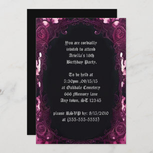 Creepy Pink Gerahmt Black Mirror Sweet 16 Geburtst Einladung