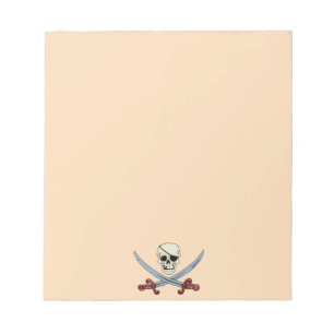 Creepy Pirate Skull & Crossed Cutlasses Notizblock