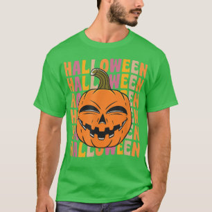 Creepy Pumpkin 70er 80er Retro Vintag Style Hallow T-Shirt