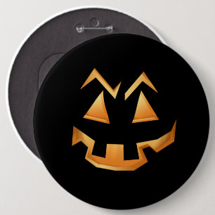 Creepy Pumpkin Face Halloween Button
