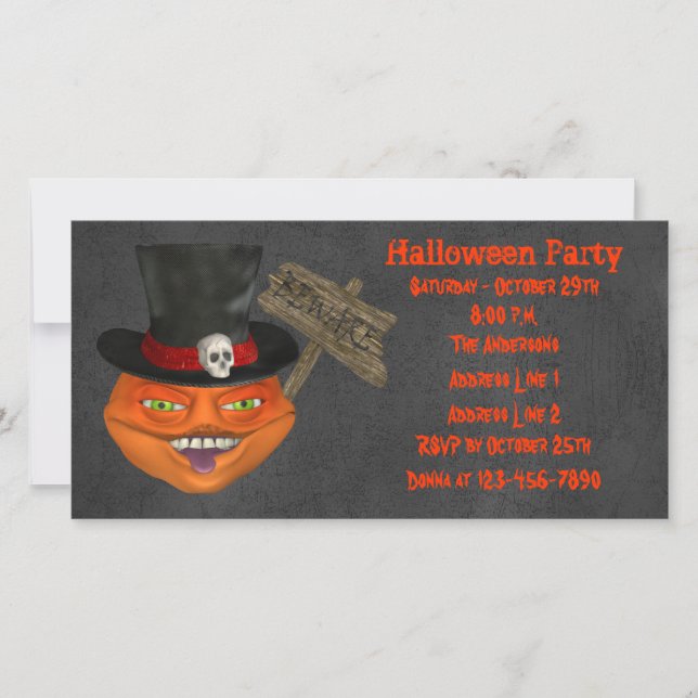 Creepy Pumpkin Face Halloween-Party (Vorderseite)