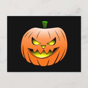 Creepy Pumpkin Halloween Postcard Postkarte
