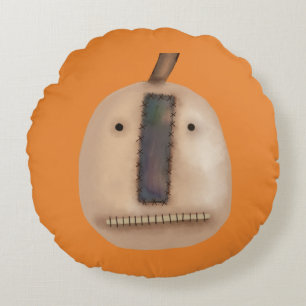 Creepy Pumpkin   Halloween Rundes Kissen