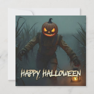 Creepy Pumpkin Head Halloween Szene