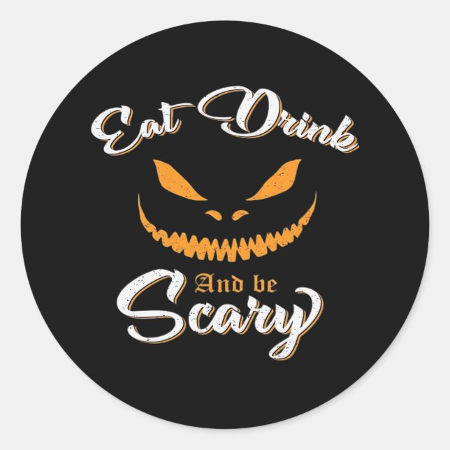 Creepy Pumpkin Monster Halloween Runder Aufkleber (Vorderseite)