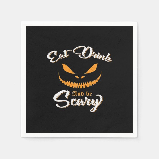 Creepy Pumpkin Monster Halloween Serviette (Vorderseite)