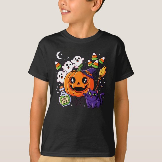 Creepy Pumpkin & Spider Fall Design - Gemütliche S T-Shirt (Vorderseite)