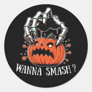 Creepy Pumpkin "Willst du Smash?" Aufkleber