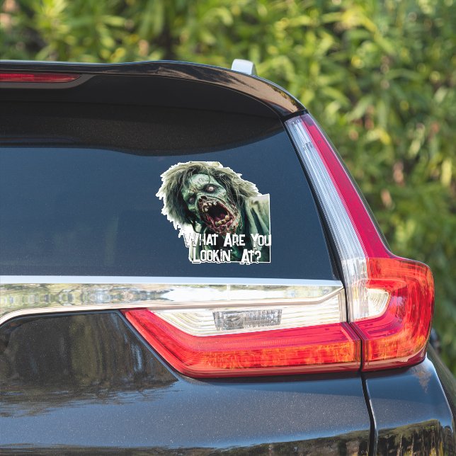 Creepy Putrid Zombie Spaß Aufkleber (Auto Seite)