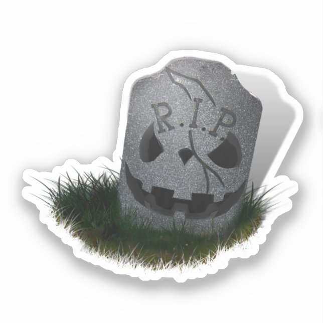 Creepy R.I.P. Grave Stone Halloween Aufkleber (Vorderseite)