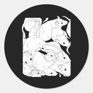 Creepy Rat King I Wicca Witz Pastel Goth Rats Runder Aufkleber