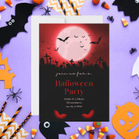 Creepy Red Moon Friedhof Halloween-Party