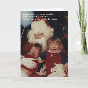 Creepy Santa Christmas Cards Feiertagskarte