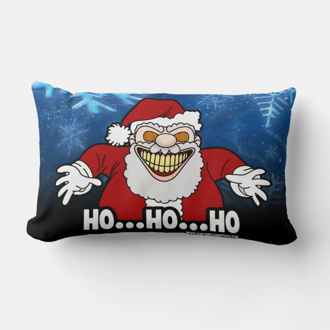 Creepy Santa Claus Screwball Graphics HOHOHO Lendenkissen (Vorderseite)