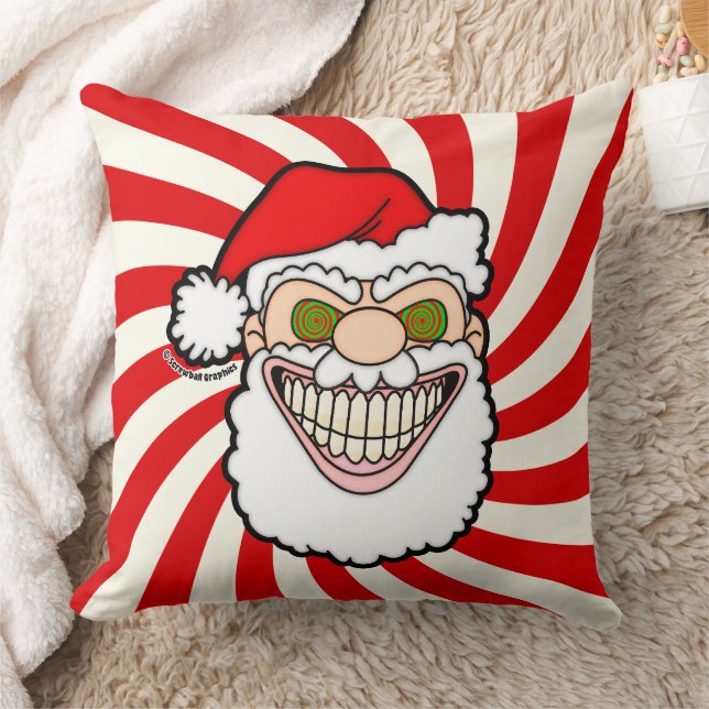 Creepy Santa Claus Screwball Graphics Kissen (Decke)