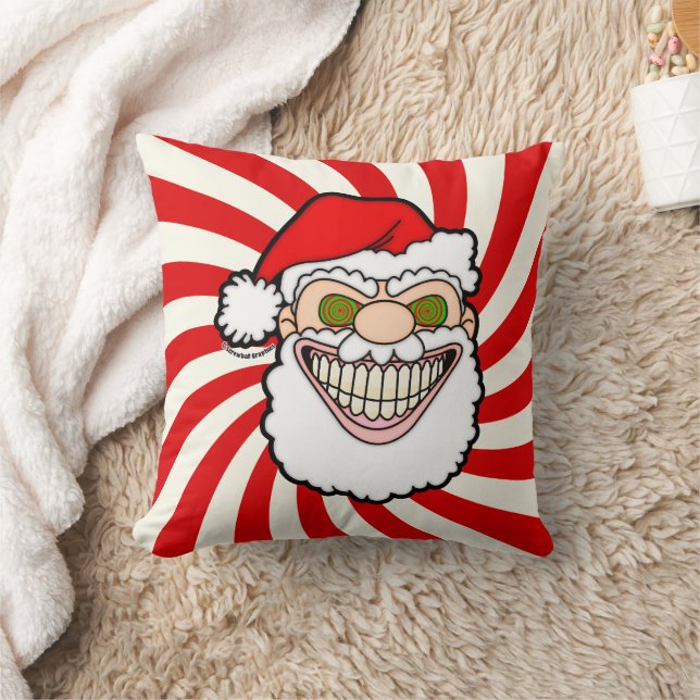 Creepy Santa Claus Screwball Graphics Kissen (Decke)