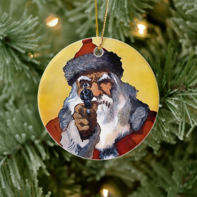 Creepy Santa Keramik Keramik Ornament (Baum)