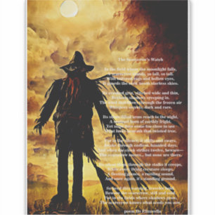 Creepy Scarecrow Dark Halloween Art & Gedicht Aufkleber