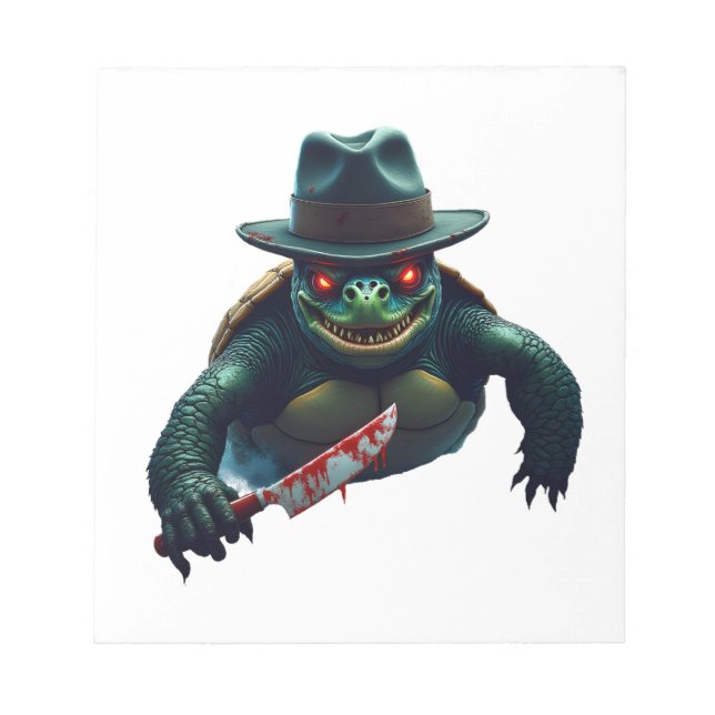 Creepy Scary Halloween Turtle T-Shirt Notizblock (Vorderseite)