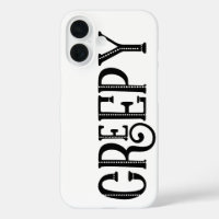 CREEPY Schwarz-weiße Whimsical Vintag Typografy
