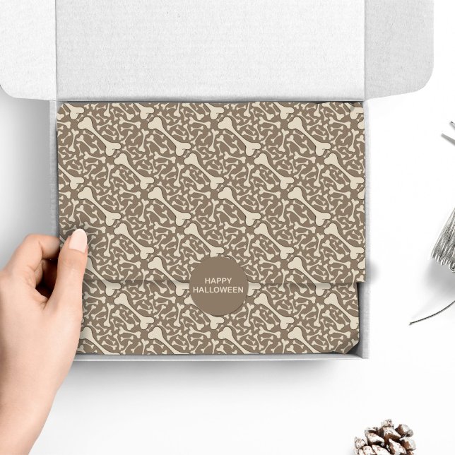 Creepy Skeleton Bones Happy Halloween Seidenpapier (Von Creator hochgeladen)