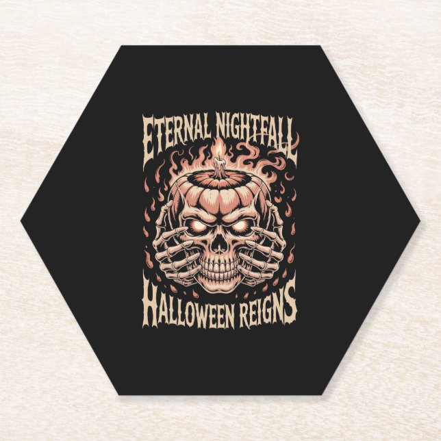 Creepy Skeleton Hands Pumpkin Skull Untersetzer (Vorderseite)