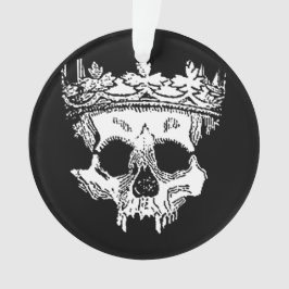Creepy Skeleton Kopf mit Krone auf Ornament