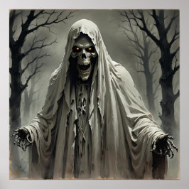 Creepy Skeleton Man Poster