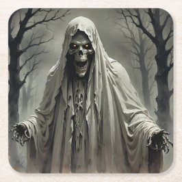 Creepy Skeleton Man Rechteckiger Pappuntersetzer