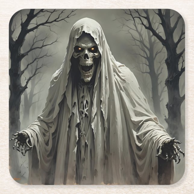 Creepy Skeleton Man Rechteckiger Pappuntersetzer (Vorderseite)