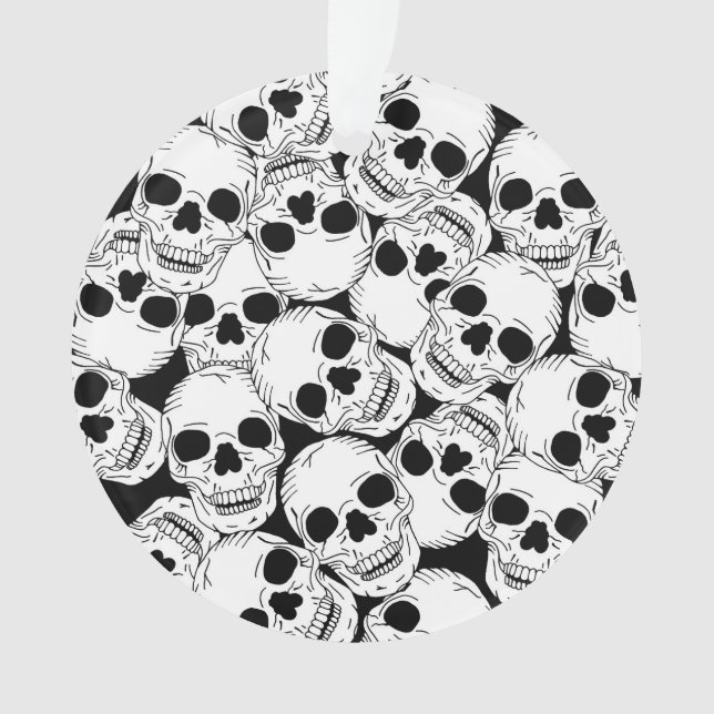 Creepy Skeleton Skulls Goth Halloween Ornament (Vorderseite)